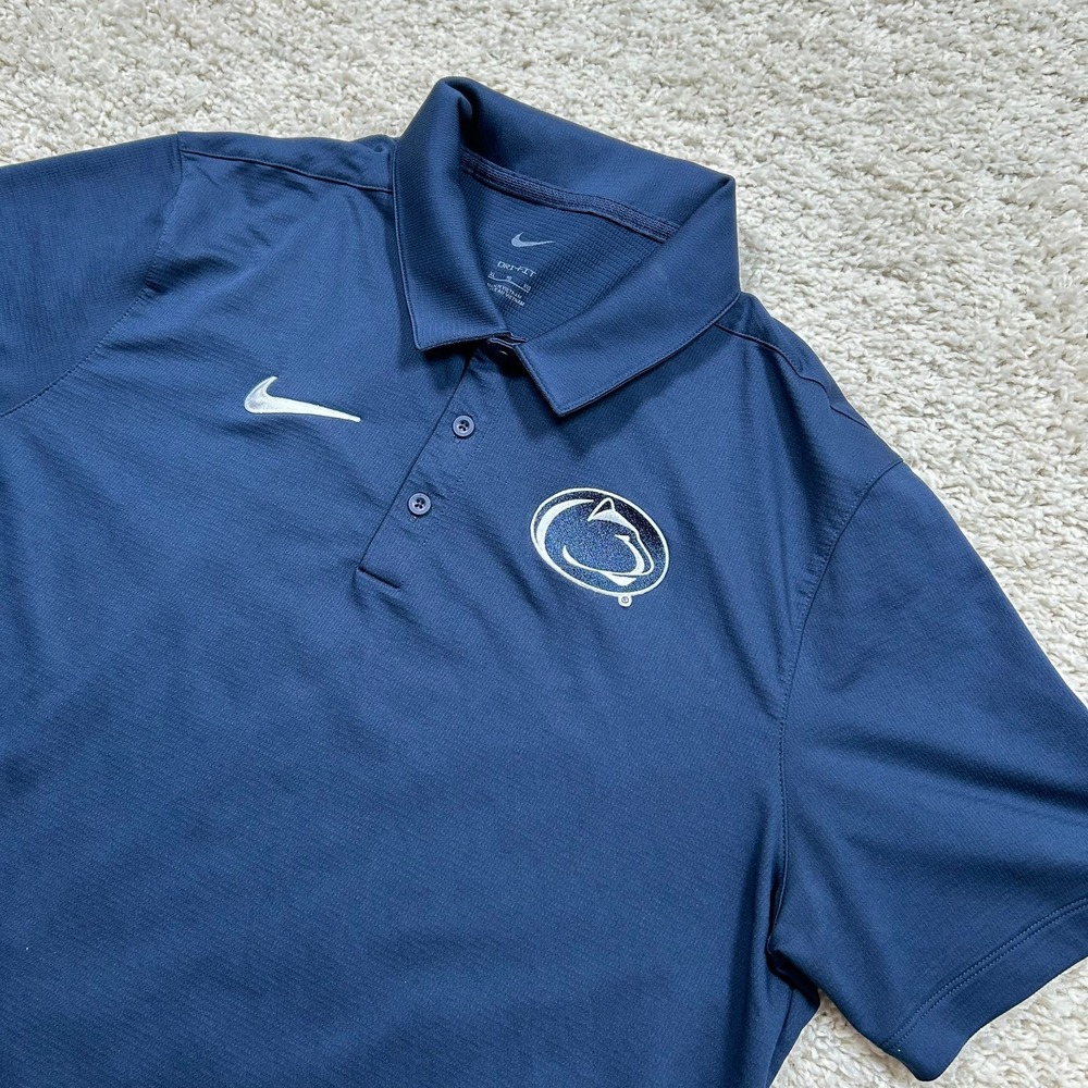 Nike Polo Shirt XL Navy Penn State Nittany Lions Dri-FIT Performance Stretch